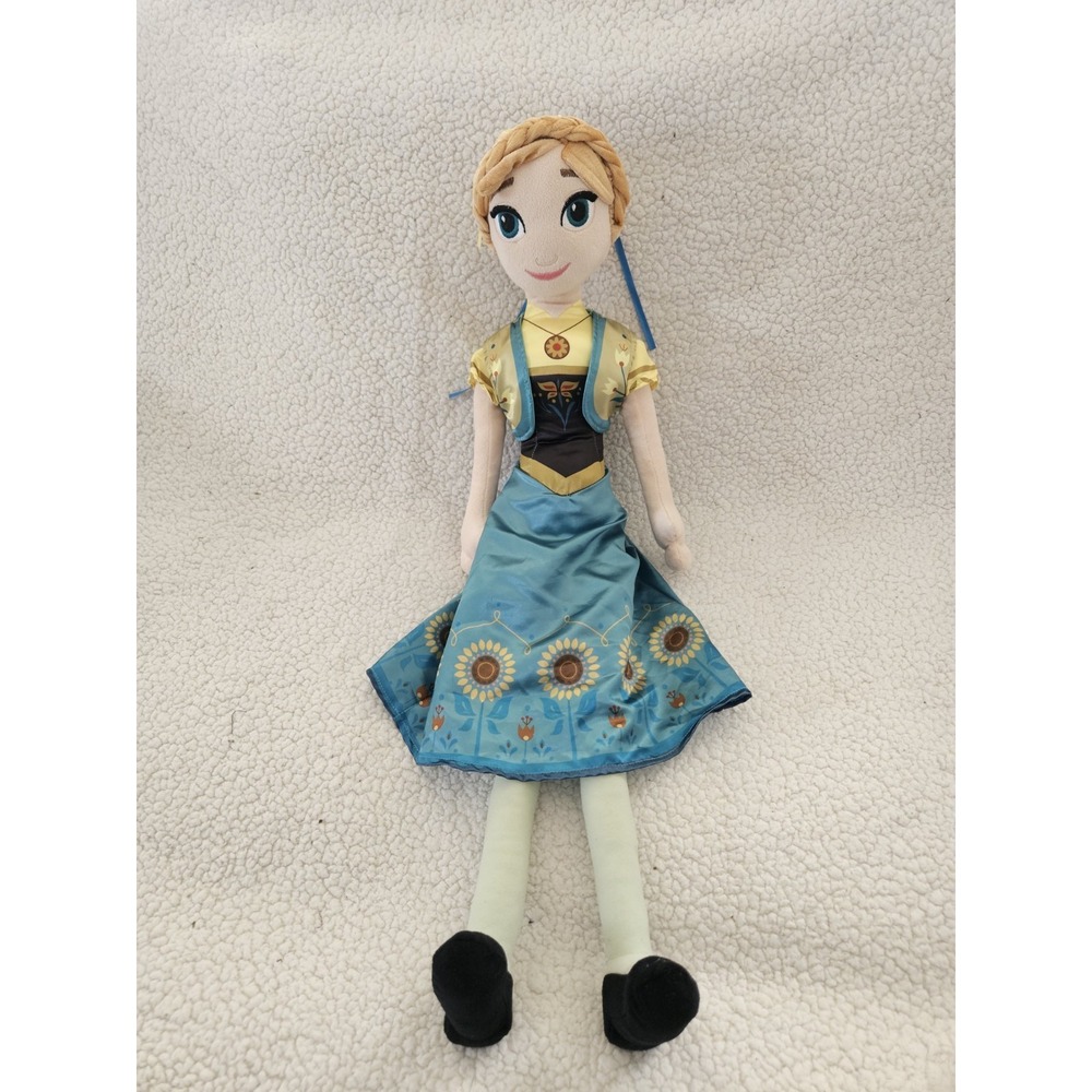 Disney's Princess Anna 29" Plush Stuffed Doll Frozen Fever‎ Sunflower Dress